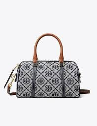 Fioure T Monogram Barrel Bag — Leather with Dual Carry Options