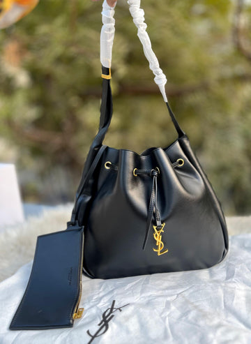 Fioure Drawstring Bucket Shoulder Bag with Pouch
