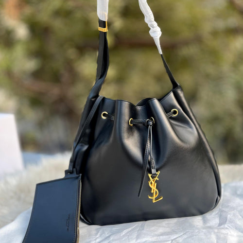 Fioure Drawstring Bucket Shoulder Bag with Pouch