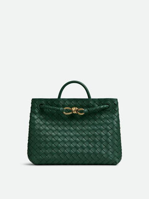 Fioure Andiamo Intrecciato Woven Leather Bag — Top Handle & Sliding Crossbody Strap