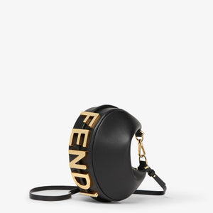 Fioure Graphy Mini Hobo Bag — Vintage Gold Lettering & Detachable Strap