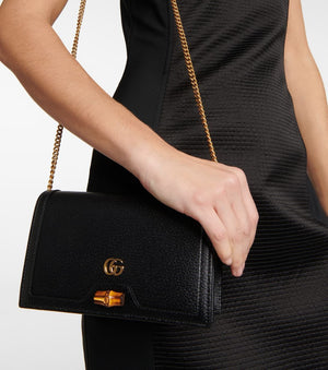 Fioure Diana Mini Bag — Bamboo Closure & Gold Chain Strap