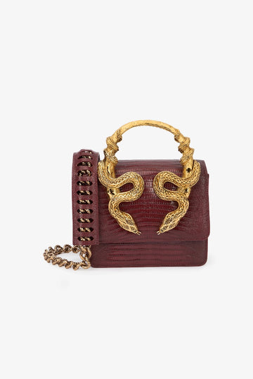 ROBERTO CAVALLI Borsa Bordeaux Con Serpenti