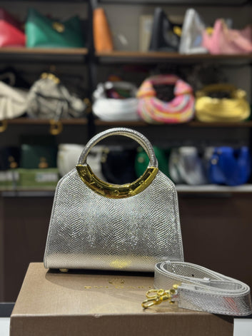 Fioure Caviar Quilted Double Chain Bag — CC Logo & Dual Chain Drop Options