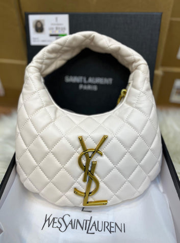 Saint Laurent YSL Icarino Quilted Nappa Hobo Bag - Diamond Quilted with YSL Logo