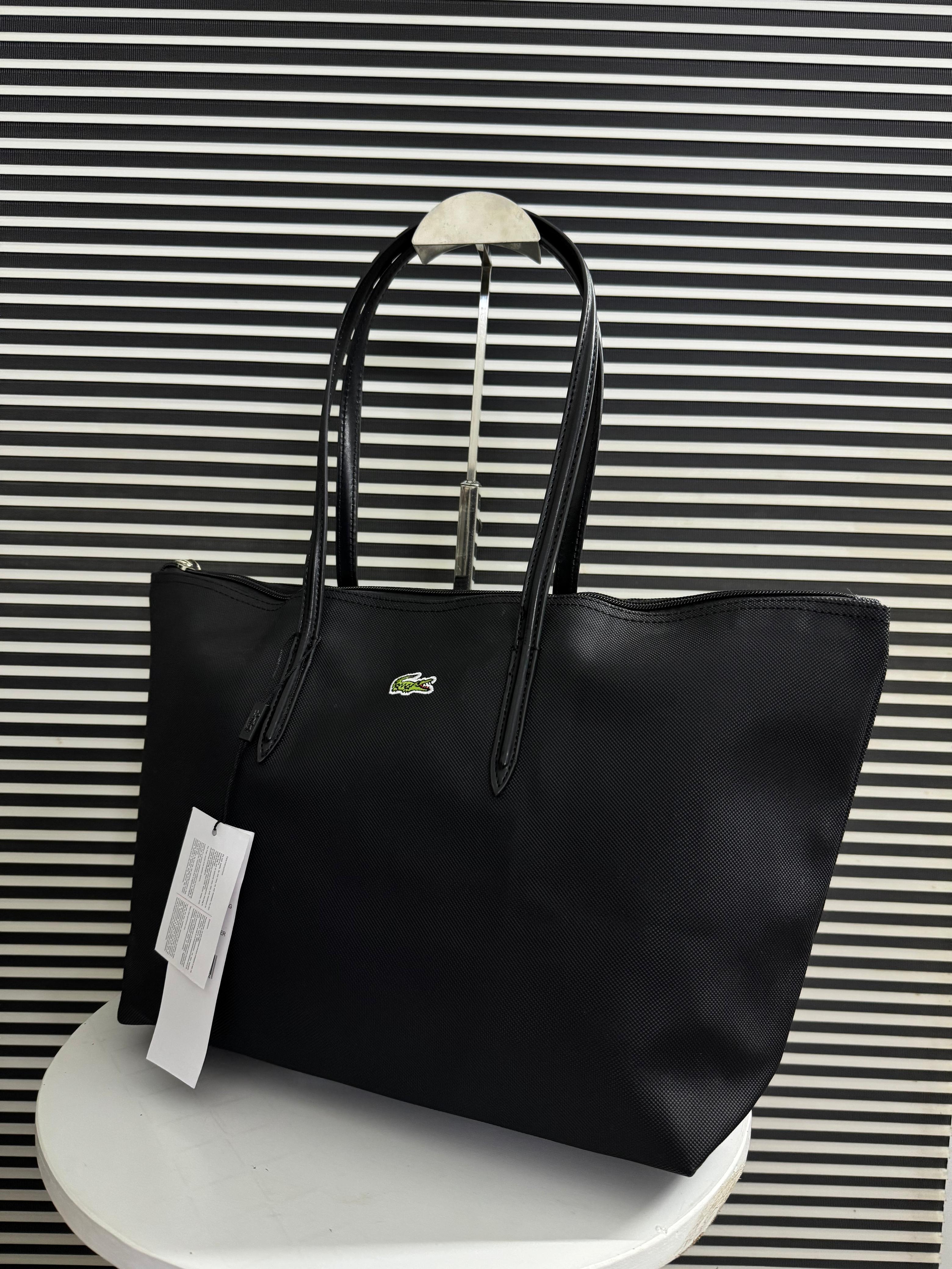 Fioure Croc-Emblem PVC Tote Bag — Zip Pocket & Key Ring in 5 Colours