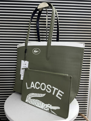 Fioure Saffiano Texture Tote Bag — Dual Handle with Detachable Zip Pouch