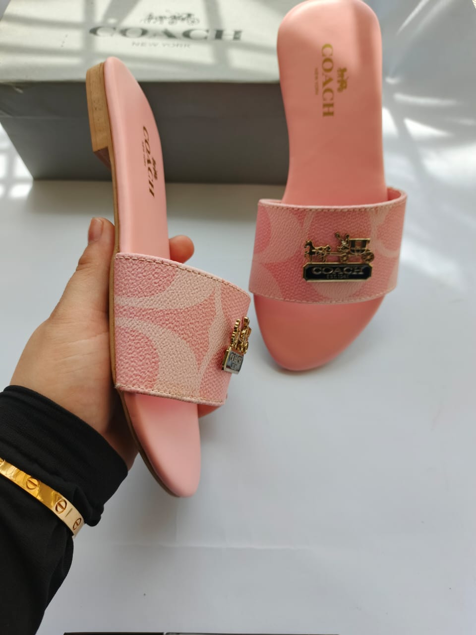 COH Pink Flat Slipper - close up hardware