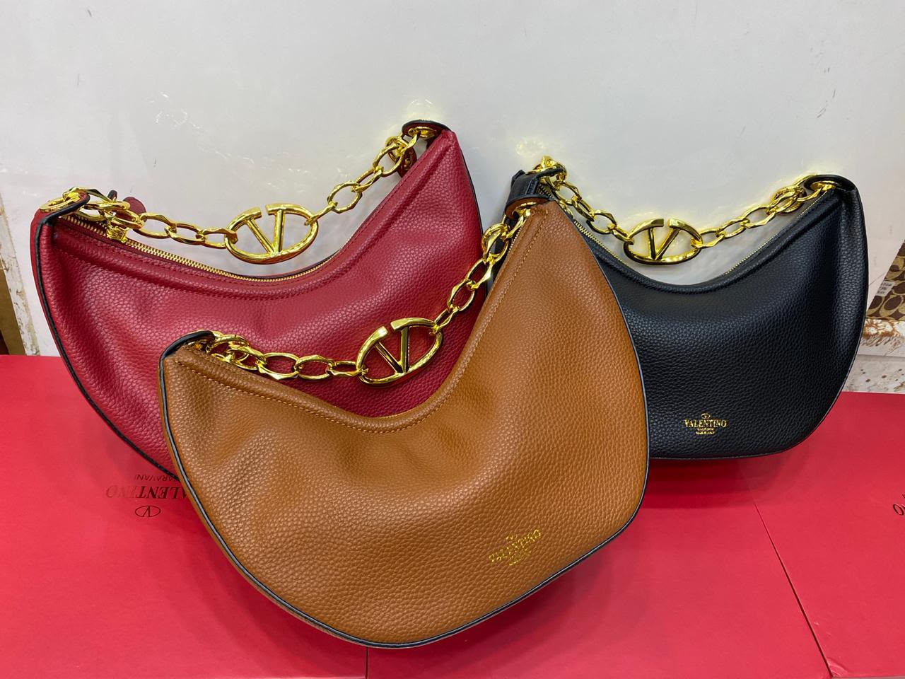VLTN Vlogo Moon Medium Hobo Bag - Black lifestyle
