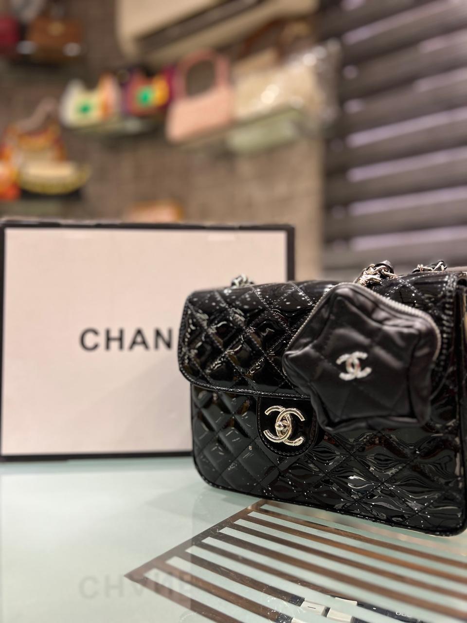 Chanel CC Flap Bag with Star Coin Purse – Metallic Mirror Calfskin with Gold & Silver Hardware