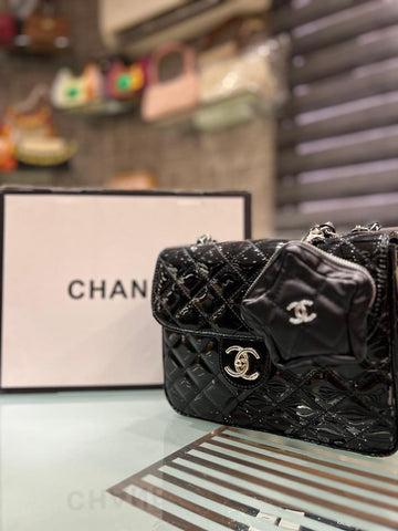 Chanel CC Flap Bag with Star Coin Purse – Metallic Mirror Calfskin with Gold & Silver Hardware