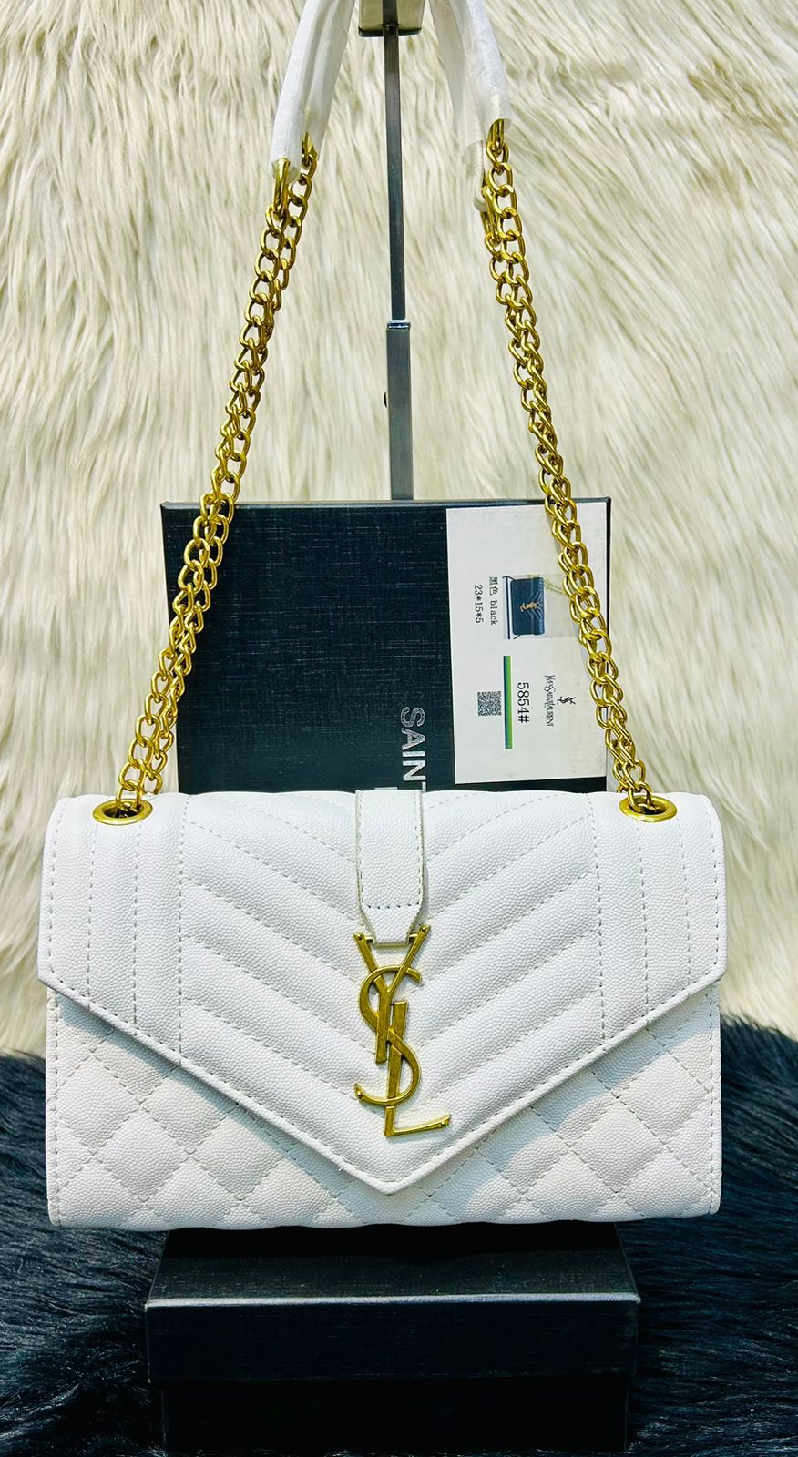 YSL Elite Black Flap Handbag | Premium Series