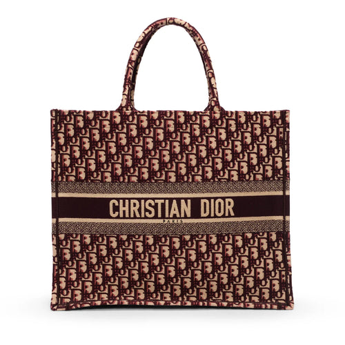 Fioure Oblique Canvas Book Tote — Signature Embroidered Band & Spacious Interior