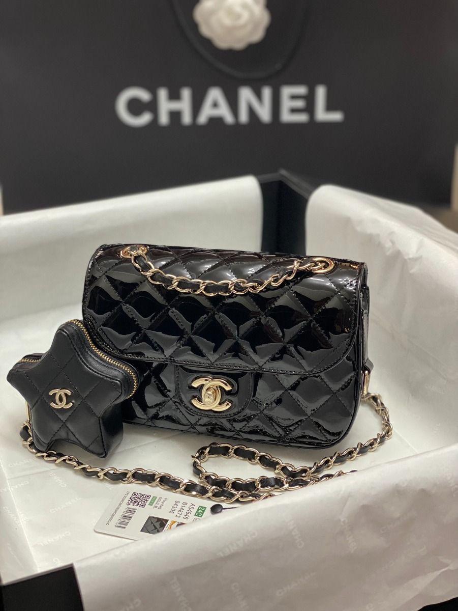 Chanel CC Flap Bag with Star Coin Purse – Metallic Mirror Calfskin with Gold & Silver Hardware