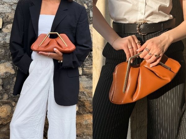 Fioure Lila Metal Frame Clutch – Pleated Mini Handbag