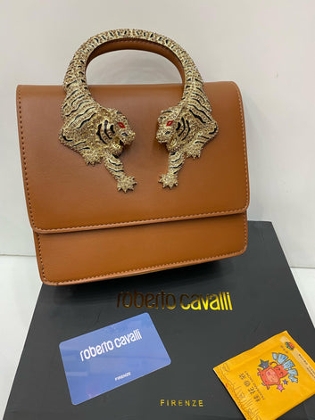 Roberto Cavalli Tiger-embellished shoulder bag