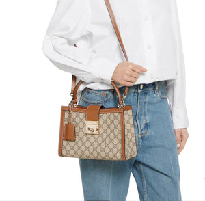 Fioure GG Monogram Top Handle Bag — Padlock Closure with Detachable Strap