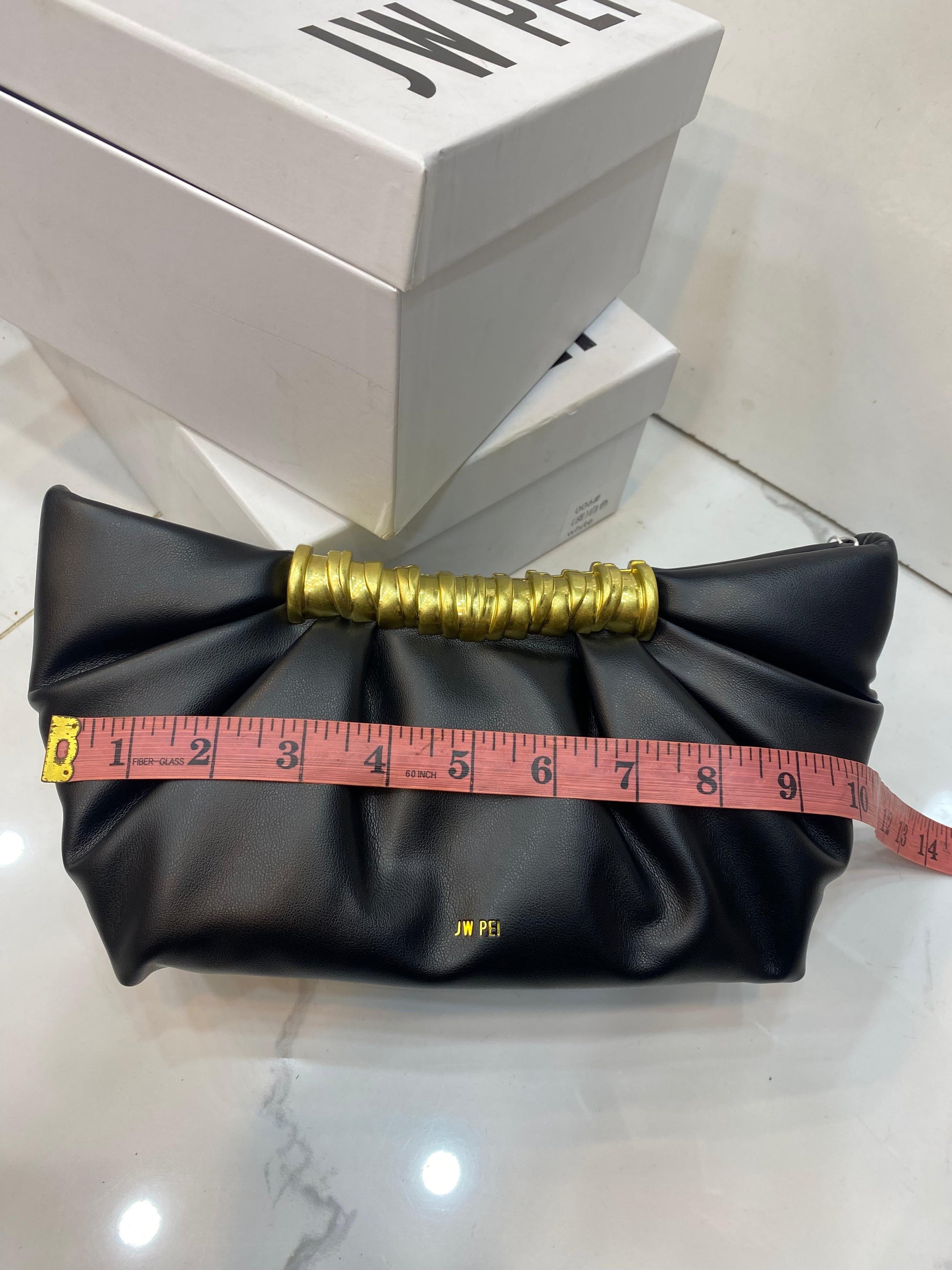 Fioure Leia Ruched Clutch — width measurement ~25cm