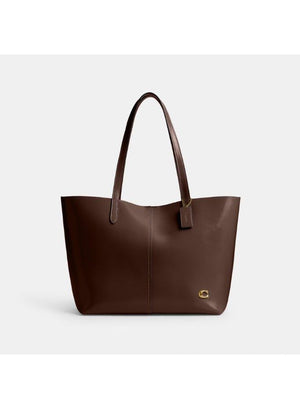 Fioure Calf Leather North Tote Bag — Suede Lining & Gold Logo Plaque