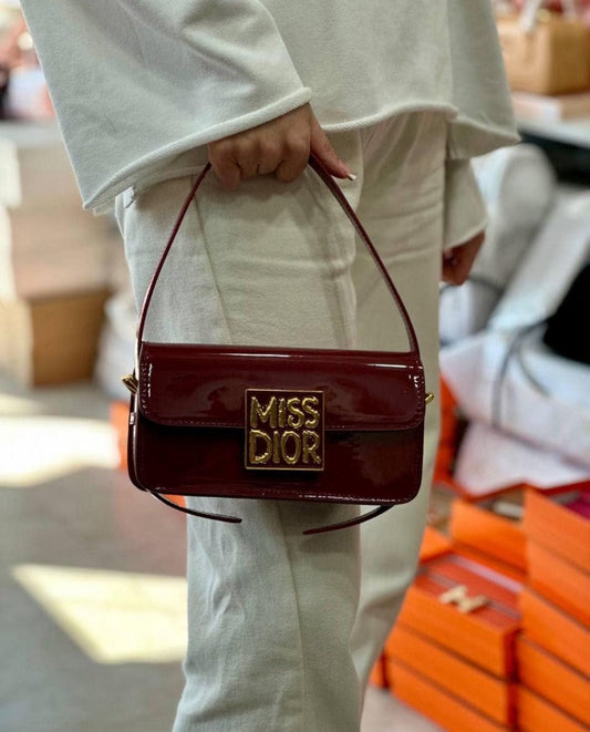 Dior Patent Leather Calfskin Handbag Shoulder Bag