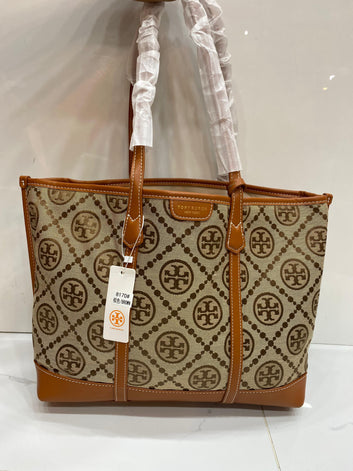 TORY BURCH  PERRY MONOGRAM TOTE BAG WITH DUSTBAG CARD