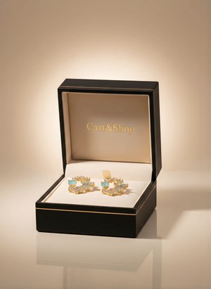 Fioure Jardin d'Azur Hoop Earrings — Aquamarine & Gold Botanical Wreath Hoops