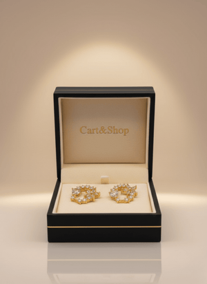 Fioure Jardin de Cristal Hoop Earrings — All-White Diamond Botanical Wreath Hoops