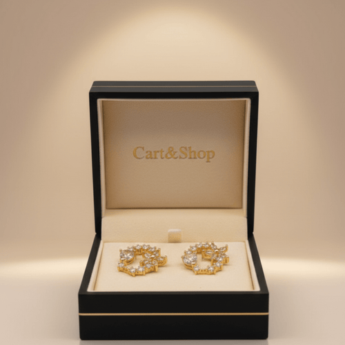 Fioure Jardin de Cristal Hoop Earrings — All-White Diamond Botanical Wreath Hoops