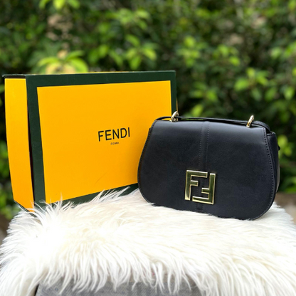 FENDI -medium C’mon leather cross body bag ( with Box )