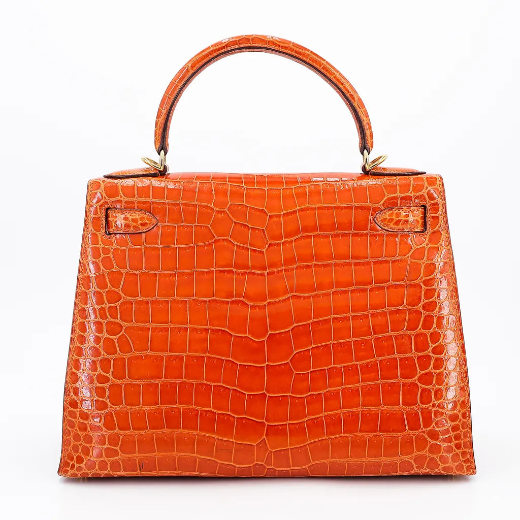 Authentic Hermès Medium Kelly Bag – Orange Togo Leather with Gold Hardware