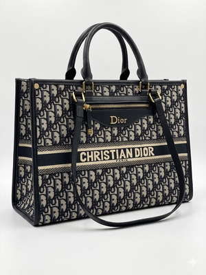 Fioure Signature Monogram Tote Bag - Black