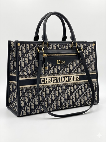 Fioure Signature Monogram Tote Bag - Black