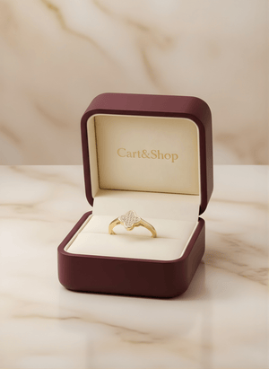 Fioure Signature Clover Ring — Four-Leaf Pavé Diamond Motif on 18K Gold-Plated Band