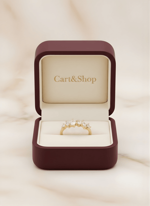 Fioure Celestial Tiara Ring — Marquise-Cut Gradient Crown Setting in Gold