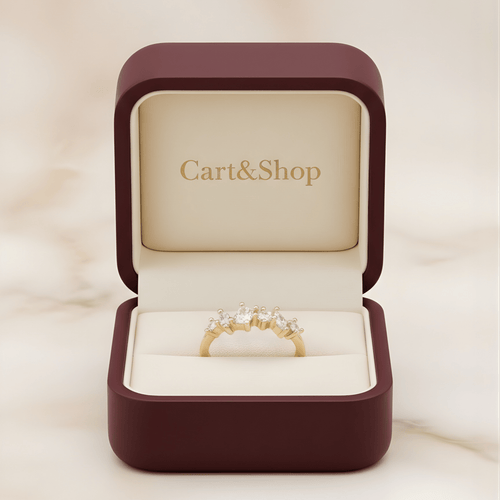Fioure Celestial Tiara Ring — Marquise-Cut Gradient Crown Setting in Gold