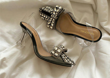 Fioure Élise Bow Heels — Bow Detail in Black