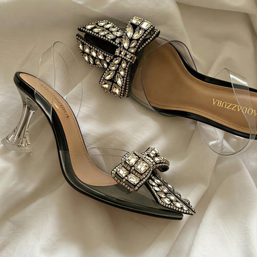 Fioure Élise Bow Heels — Bow Detail in Black