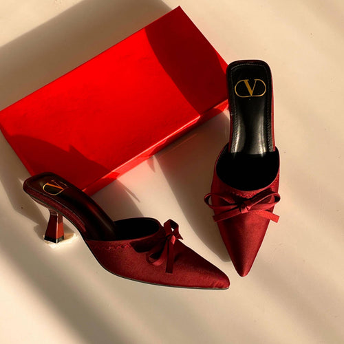 Fioure Velvet Aura Classic Heels () — Elevated Heel in Red