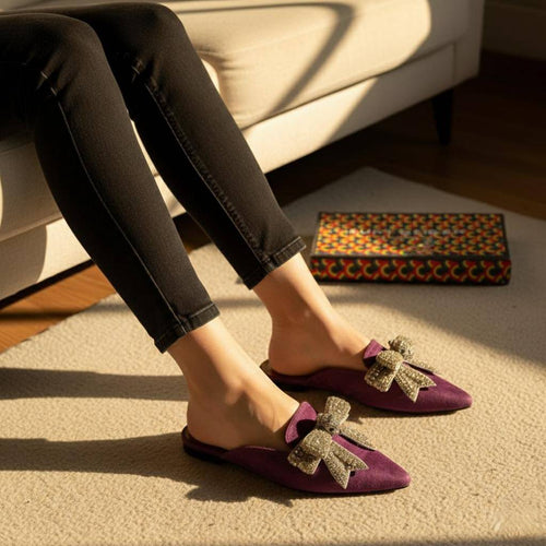 Fioure Mules — Slip-On Comfort in Purple