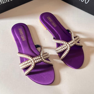 Fioure Pearl Essence Flats () — Pearl Detail in Purple