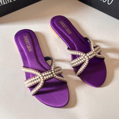 Fioure Pearl Essence Flats () — Pearl Detail in Purple