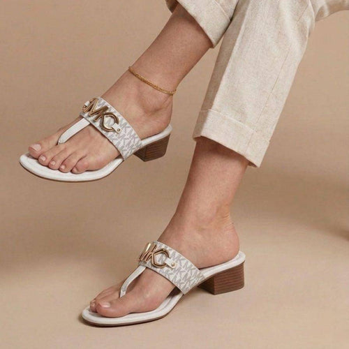 Fioure Metallic Heels — Metallic Finish in White