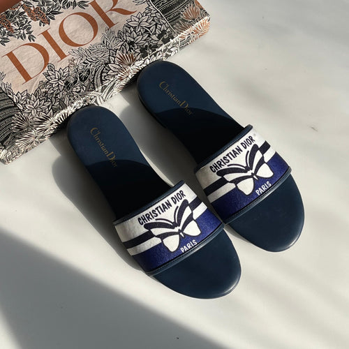 Fioure CD Luxe Flat Slides () — Slip-On Comfort in Blue