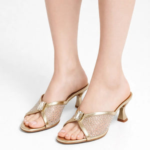 Fioure Stellara Stone Heels () — Stone Embellished in Golden