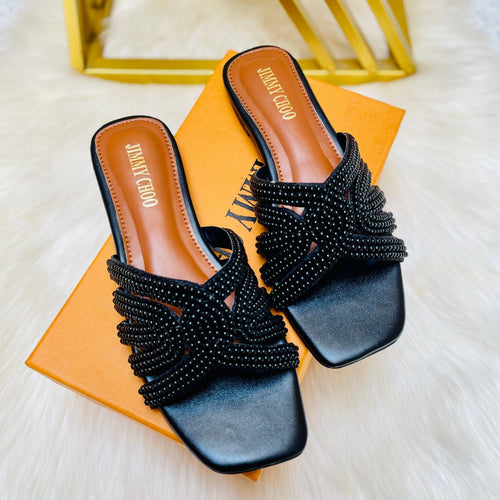 Fioure Pearl Luxe Flats () — Pearl Detail in Black