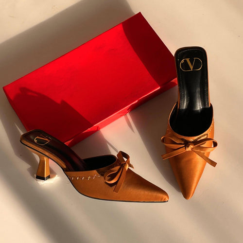 Fioure Velvet Aura Classic Heels () — Elevated Heel in Mustard