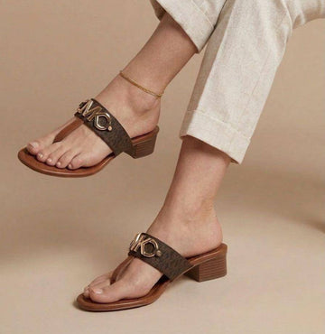 Fioure Metallic Heels — Metallic Finish in Brown
