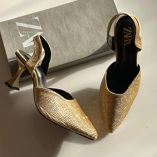 Fioure Bella Signature Heels — Pointed Toe in Golden
