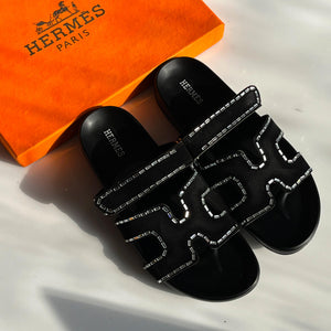 Fioure Chypre Stones Sandal () — Stone Embellished in Black