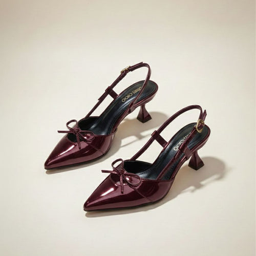 Fioure Tie Heels() — Elevated Heel in Maroon